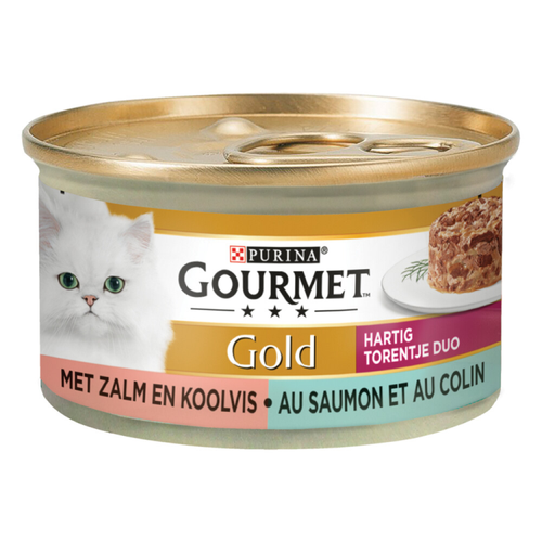 Gourmet - Gold Blik Hartig Torentje Zalm - Kattenvoer - 85g