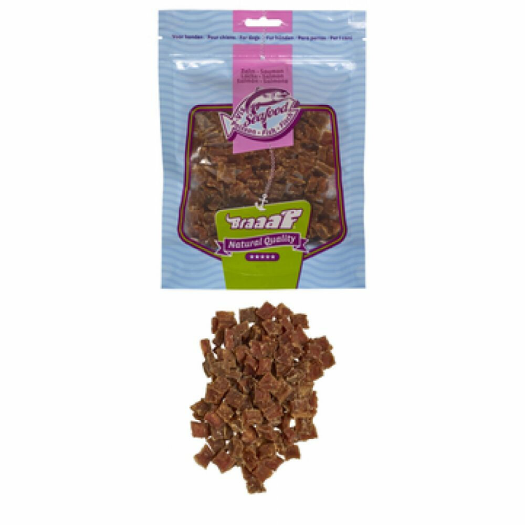 Braaaf – Getrocknete Lachswürfel – Hundesnack – 70 g