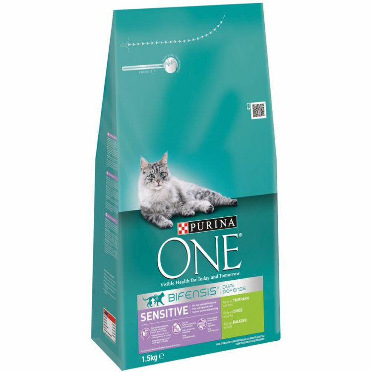 Purina One - Sensitive Kalkoen - Kattenvoer - 1.5kg
