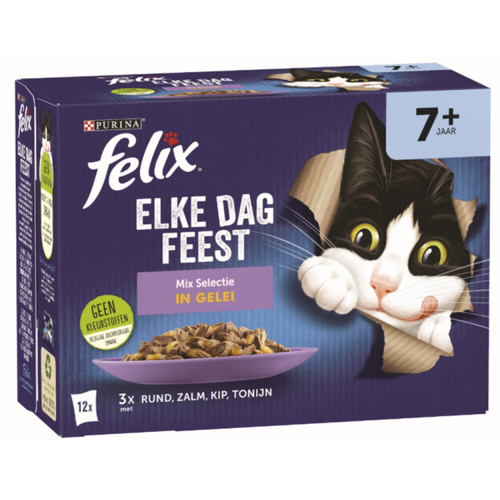 Felix - Elke Dag Feest Mix Selectie in Gelei 7+ Jaar - 12x85g
