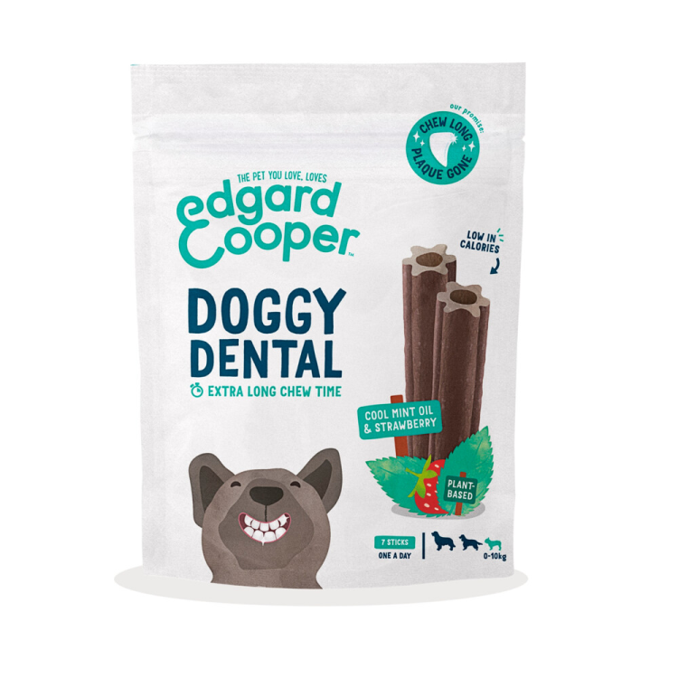 Edgard &amp; Cooper - Hundesnacks - Zahnsticks - Erdbeere &amp; frisches Minzöl - Klein - 7 Sticks
