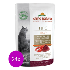 24x Almo Nature - HFC Jelly - Kattenvoer - Tonijnfilet & Kreeft - 55g
