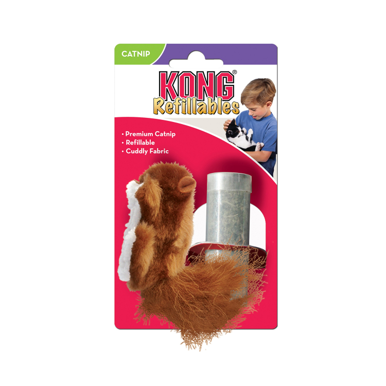 Kong - Catnip Eekhoorn Hervulbaar - 5cm