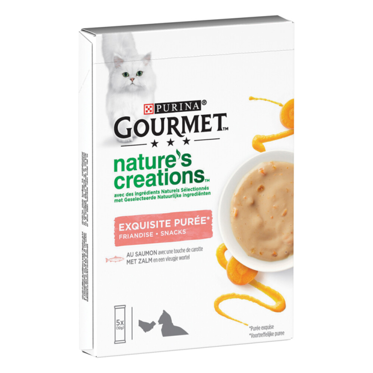 Gourmet - Nature's Creations Puree Salmon &amp; Carrot - Cat food - 5x10g