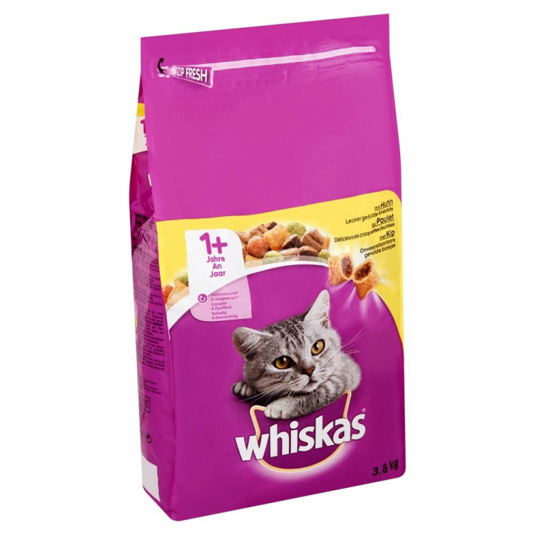 Whiskas - Cat Food Adult Chicken - Cat Food - 3.8kg