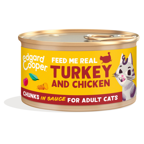 Edgard & Cooper - Kattenvoer - Brokken in Saus - Kalkoen & Kip - 85g