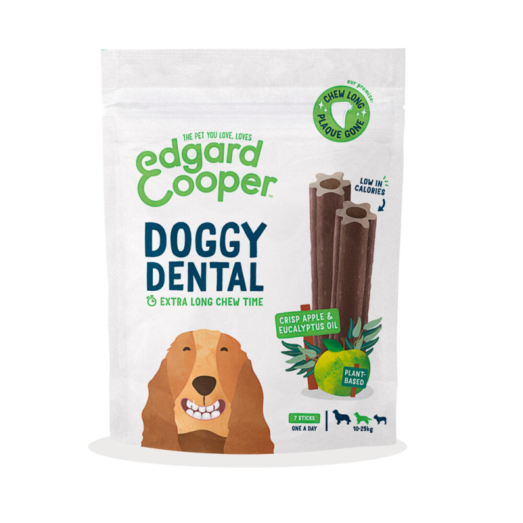 Edgard &amp; Cooper - Hundesnacks - Zahnsticks - Apfel- &amp; Eukalyptusöl - Medium - 7 Sticks