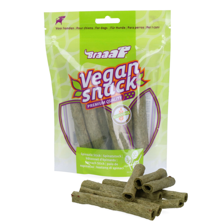 Braaaf – Spinatsticks 12 cm – Veganer Hundesnack – 80 g