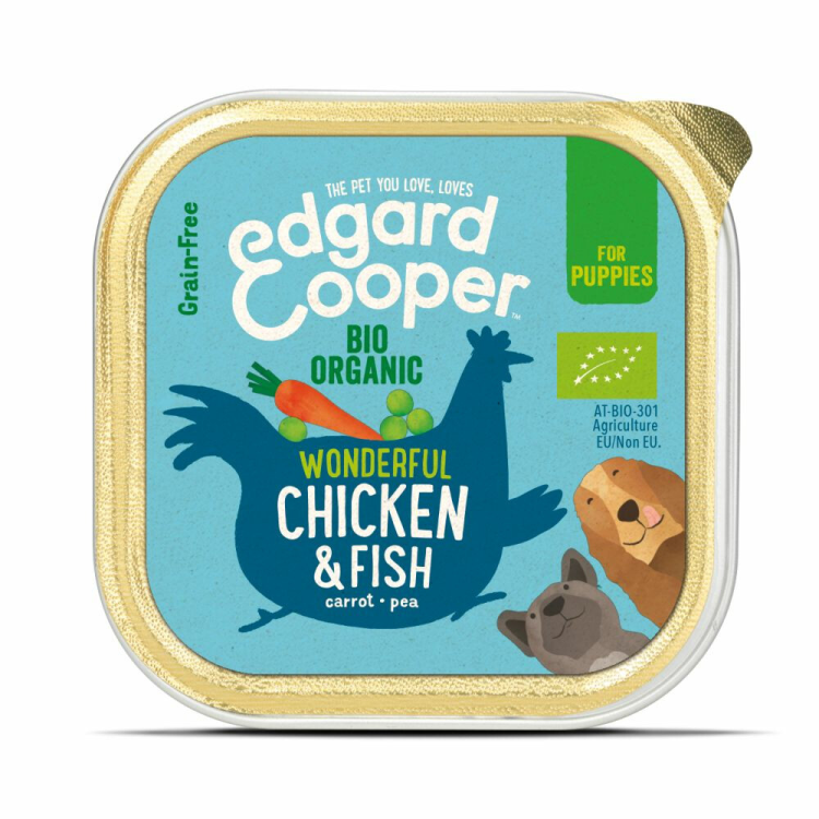 Edgard &amp; Cooper - Wanne - Frischfleisch - Welpe - Bio - Huhn &amp; Fisch -100g