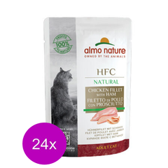 24x Almo Nature - HFC Natural - Kattenvoer - Tonijn & Kip - 55g