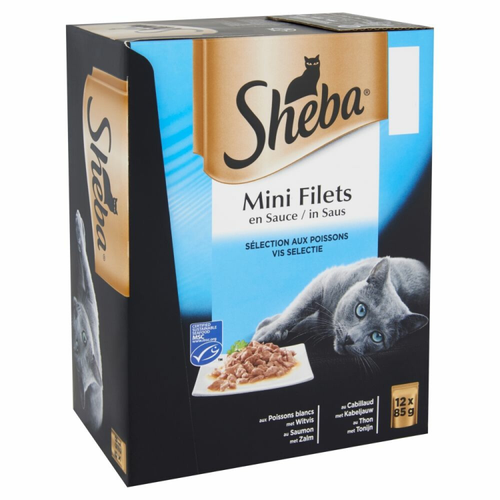 Sheba - Mini Filets - in Sauce - Fischauswahl - Vorteilspack - 12x85g