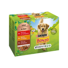 Bonzo - Vitafit Multipack Rund , Kip & Lam in Saus - 12x100g