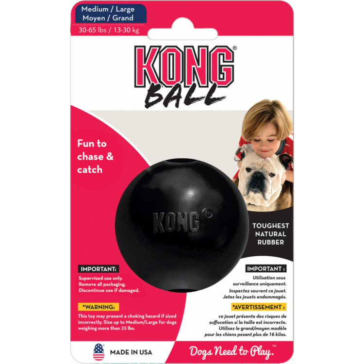 Kong - Extremer Ball - Schwarz M - 7,62 cm
