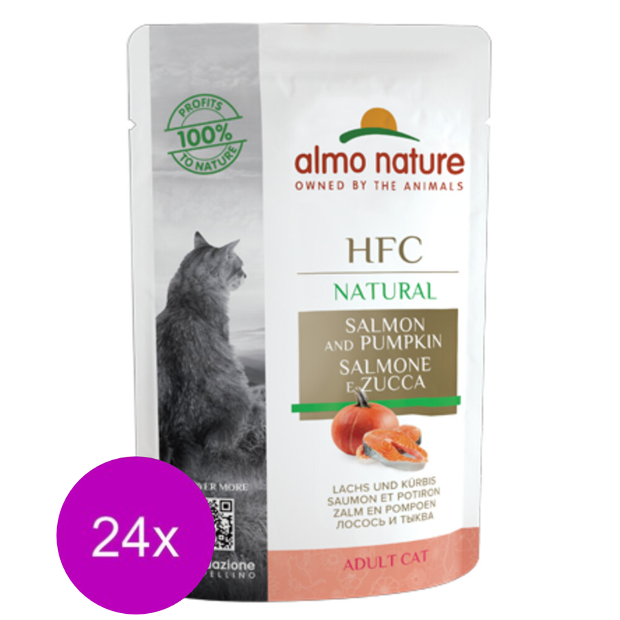 24x Almo Nature - HFC Natural - Katzenfutter - Lachs &amp; Kürbis - 55 g
