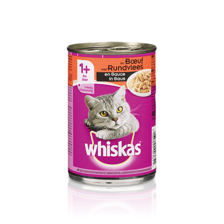 Whiskas - Blik Adult Brokjes in Saus Rund - Kattenvoer - 400g