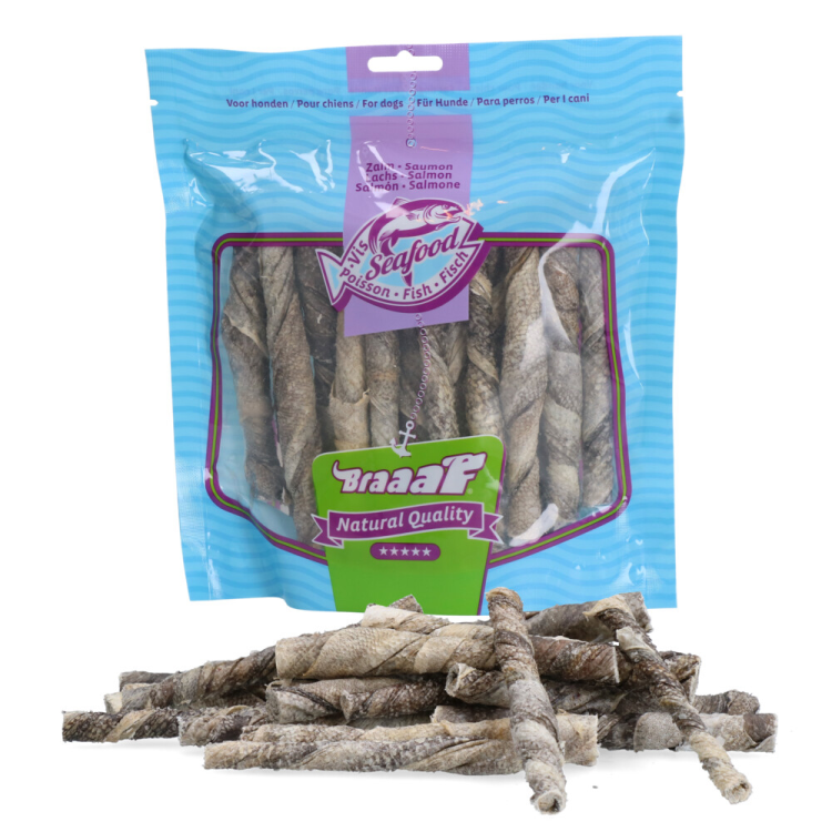 Braaaf – Lachshautsticks 12 cm – Hundesnack – 175 g